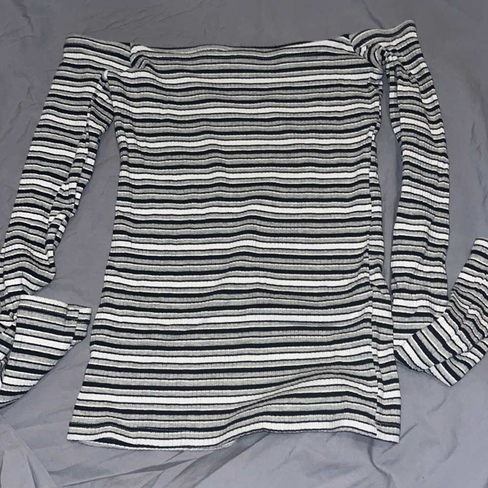 Off the shoulder striped top